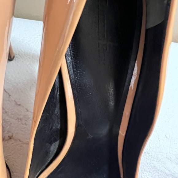 Rachel Roy Pumps Shoes Nude Open Toe Size 9 Patent Leather Daphne. - Picture 7 of 8